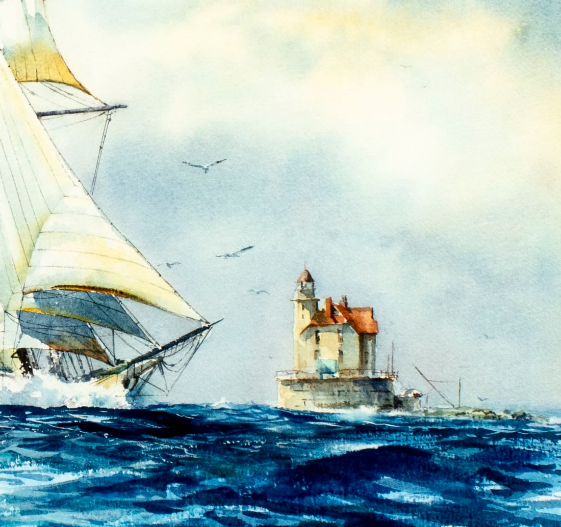 Robert MacGillis (CT,NJ,1936-2002) watercolor painting - 7