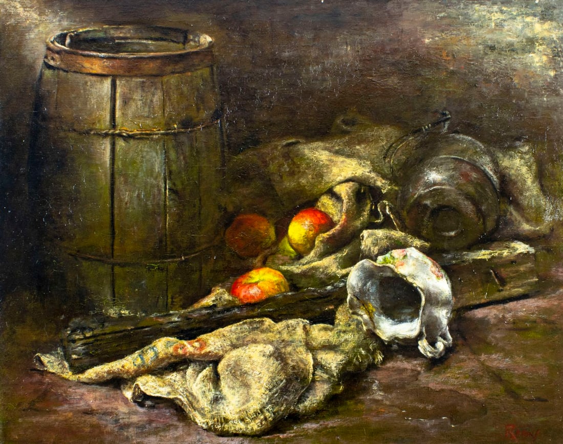 Robins (US,20C) oil painting (1 of 12)