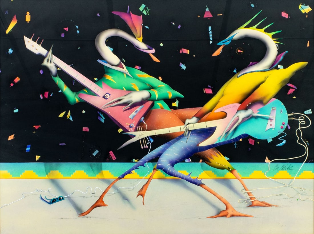 Bo Sterk (FL,b 1952) gouache painting (1 of 13)