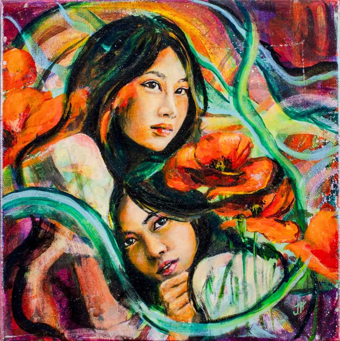 Jaccqui Haksever (Cyprus,20/21C) acrylic painting (1 of 13)