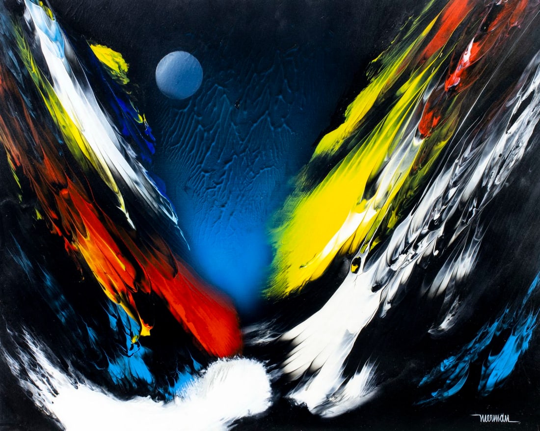 Leonardo Nierman (NY,Mexico,1932-2023) acrylic painting (1 of 14)