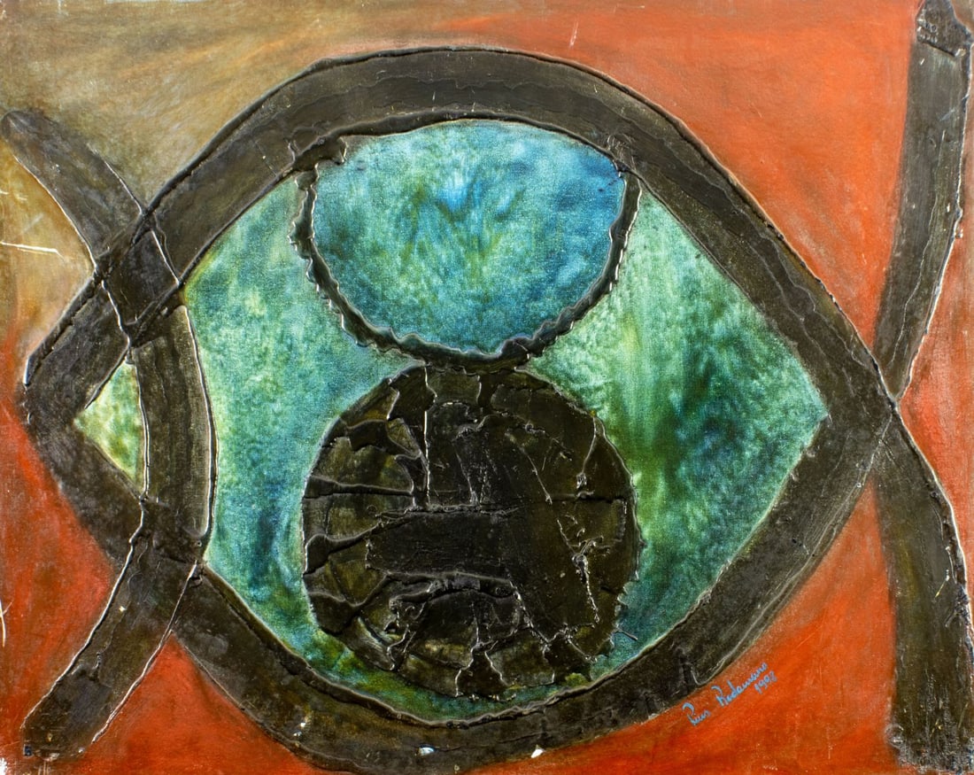 Pios Rodaman (FL,Brazil,b 1953) mixed media painting (1 of 13)