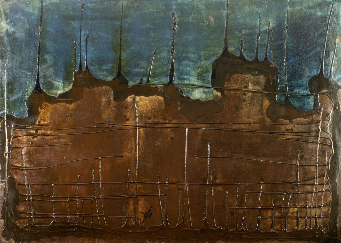 Pios Rodaman (FL,Brazil,b 1953) mixed media painting (1 of 14)