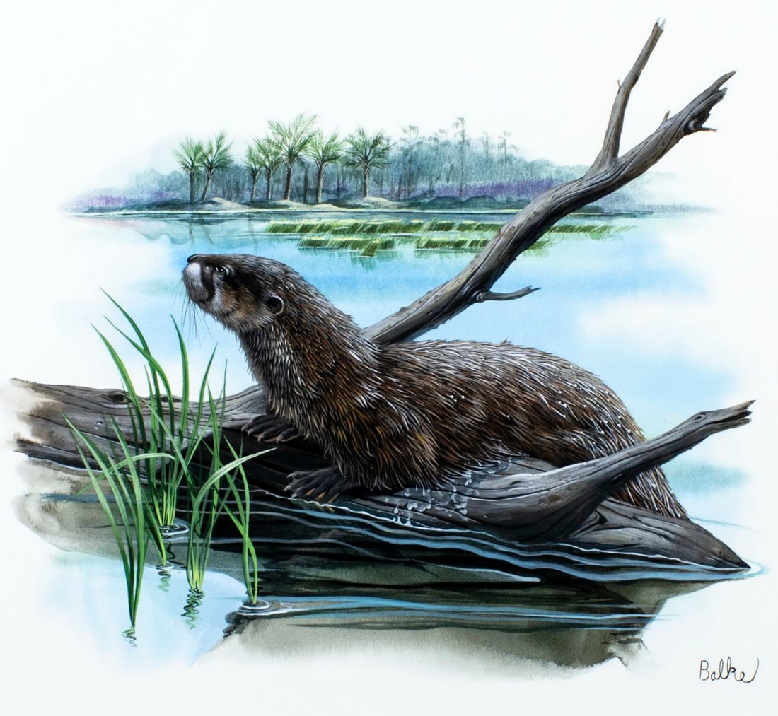 Don Balke (NC,1933-?) gouache painting (1 of 14)