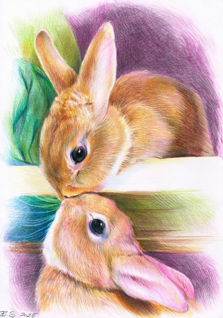 Svetlana Bedna (Ukraine,b 1982) colored pencil painting (1 of 12)