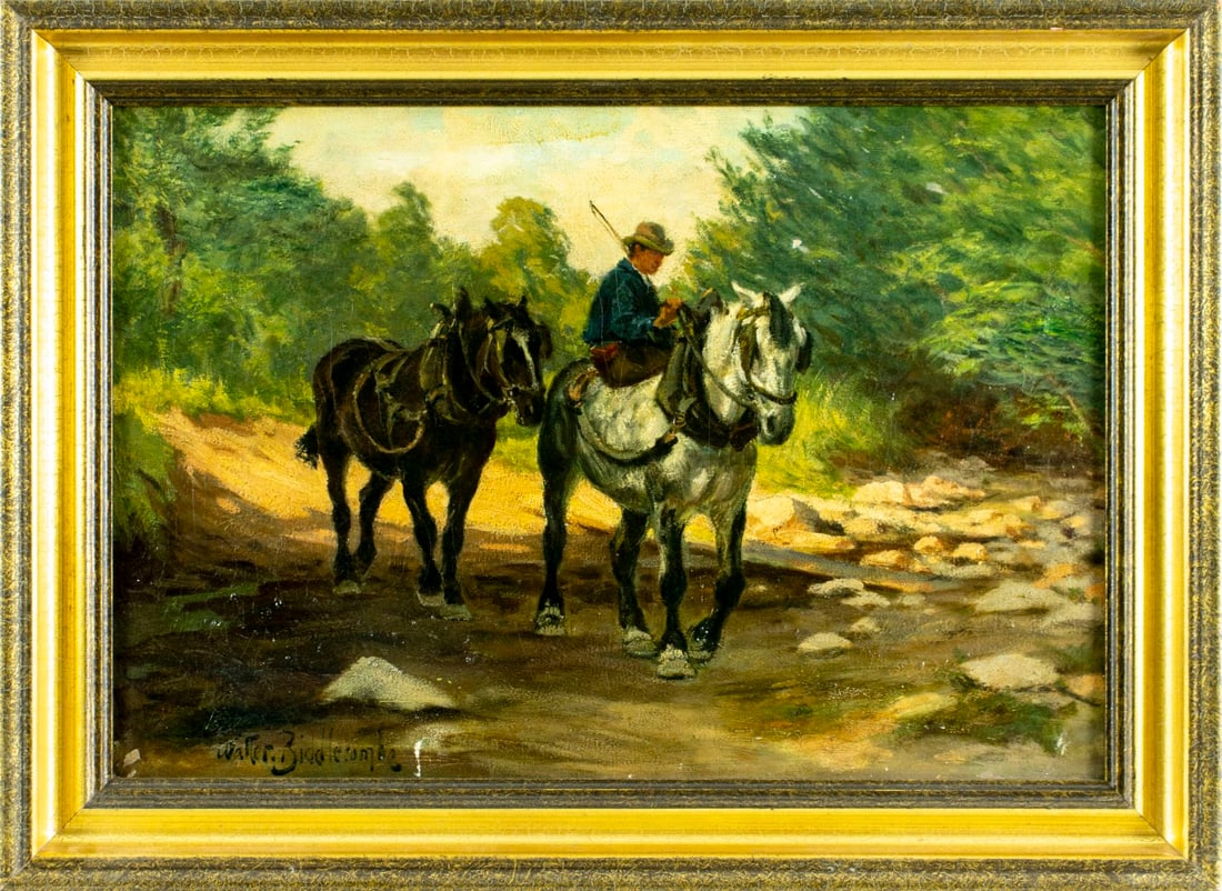 Walter Biddlecombe (UK,1856-1938) oil painting antique - 3