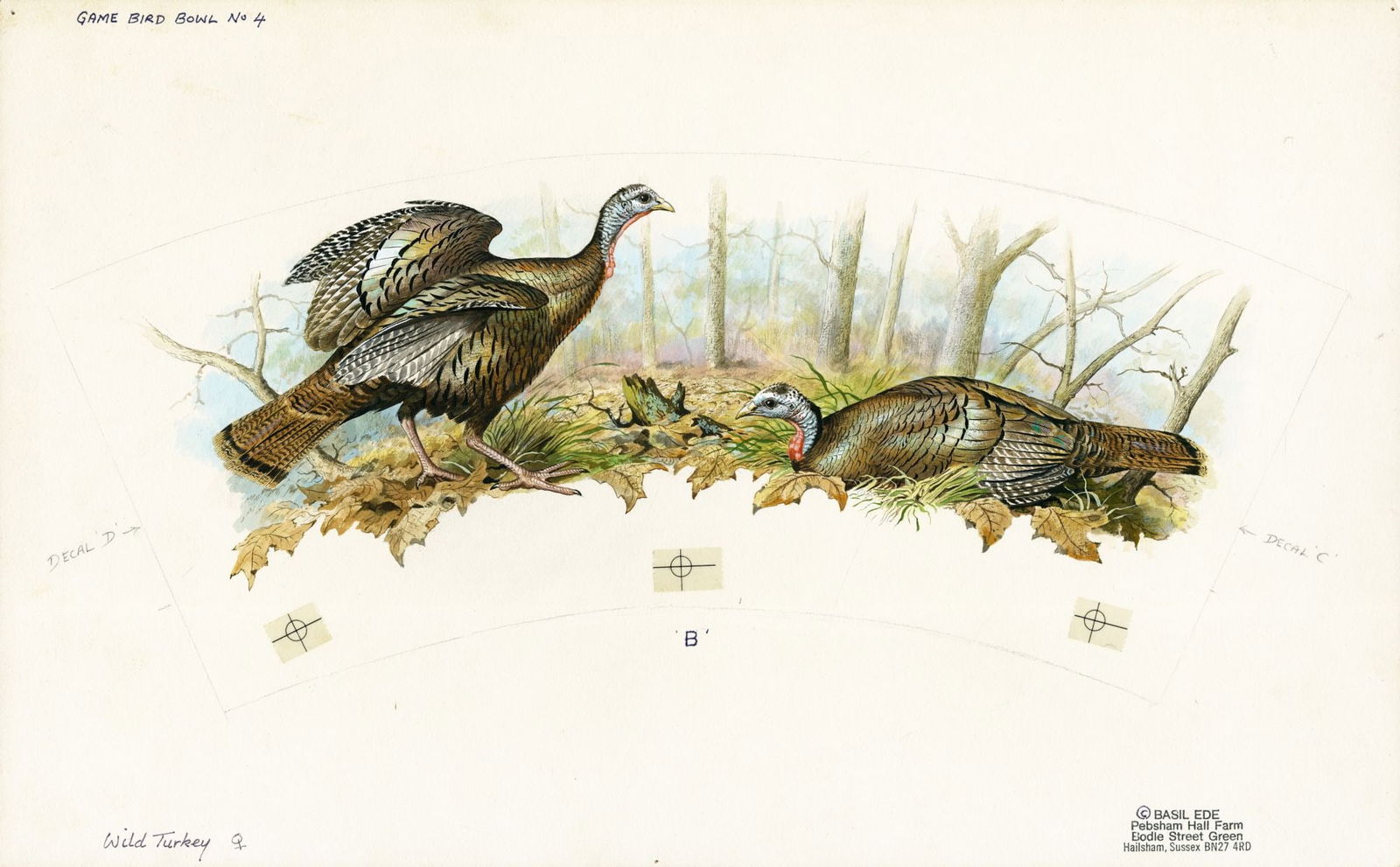 Basil Rashley Ede (DC,PA,UK,1931-2016) gouache painting (1 of 13)