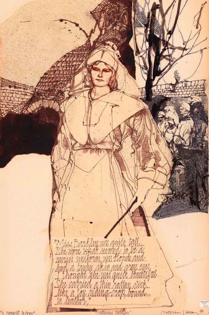 Barron Storey (CA,TX,1940-?) mixed media painting (1 of 11)