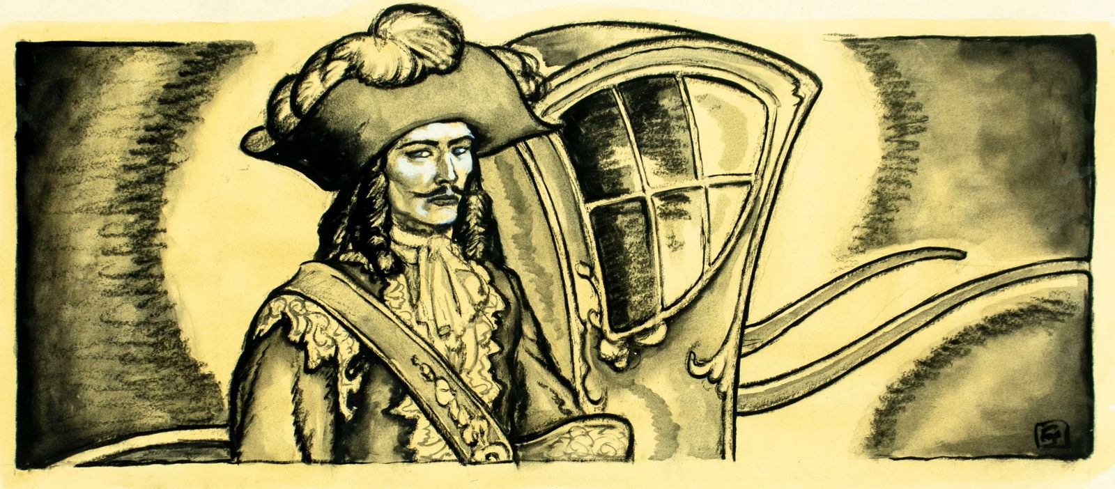 Frank Street (NY,KS,MO,1893-1944) ink wash painting antique (1 of 15)