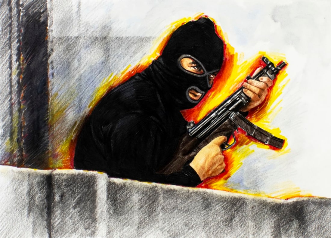 Paul Calle (CT,NY,1928-2010) colored pencil painting (1 of 13)