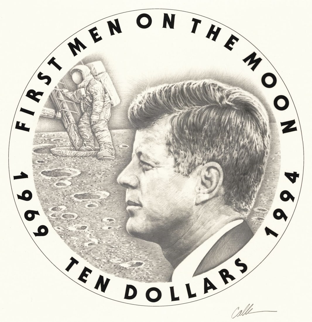 Paul Calle (CT,NY,1928-2010) graphite painting (1 of 13)