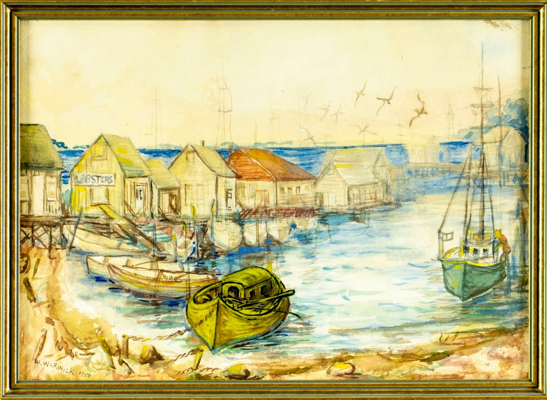 H L Warwick (US,mid 20C) watercolor painting - 3