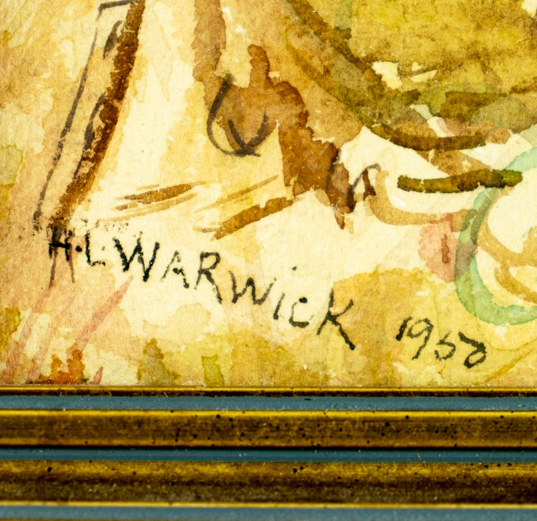 H L Warwick (US,mid 20C) watercolor painting - 4