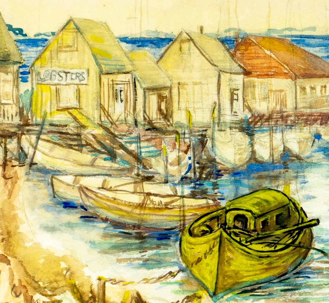 H L Warwick (US,mid 20C) watercolor painting - 6