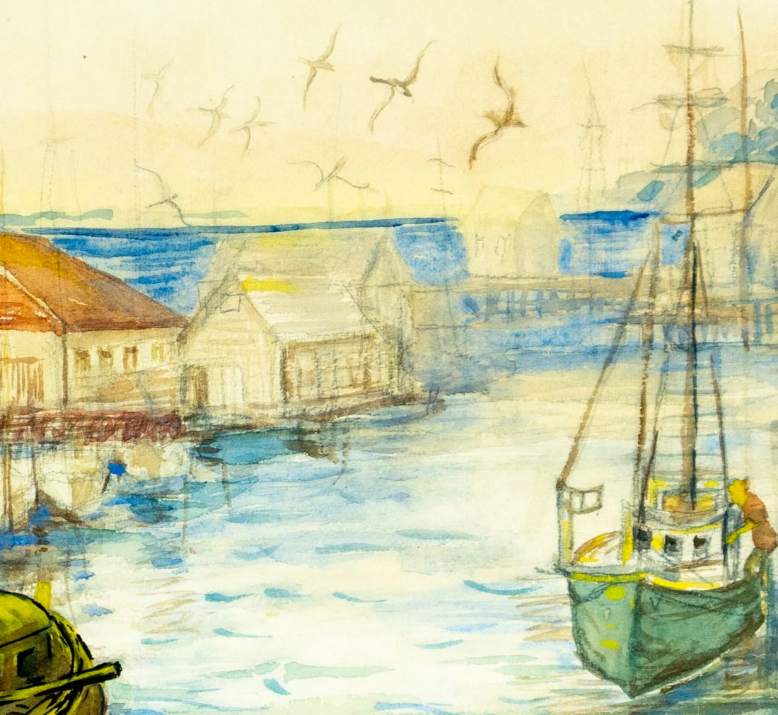 H L Warwick (US,mid 20C) watercolor painting - 7