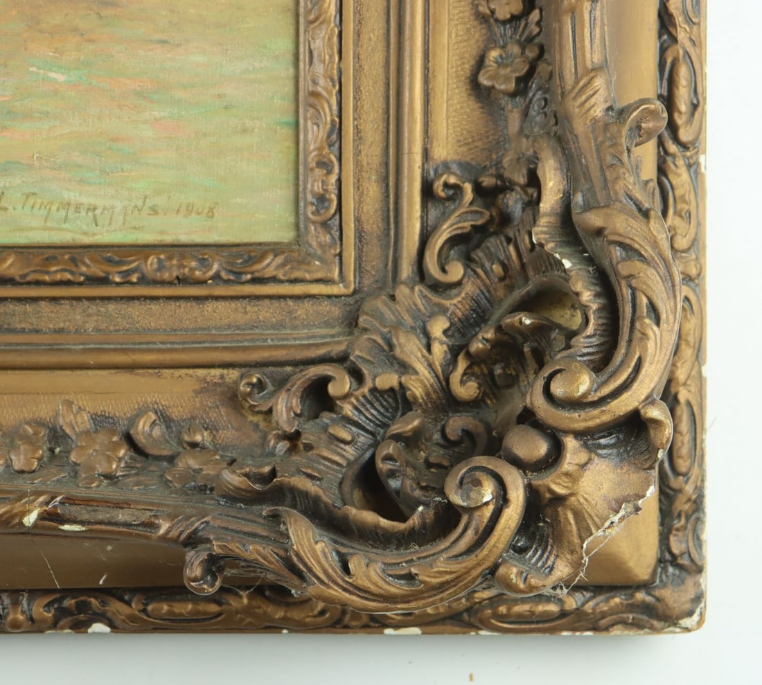 Louis Etienne Timmermans (France,Belgium,1846-1910) oil painting antique - 10