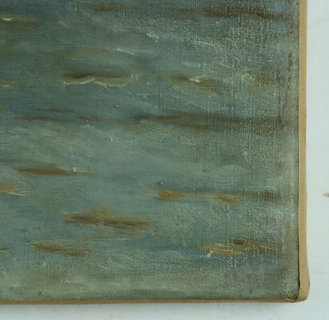 Antique 19C European oil painting - 10