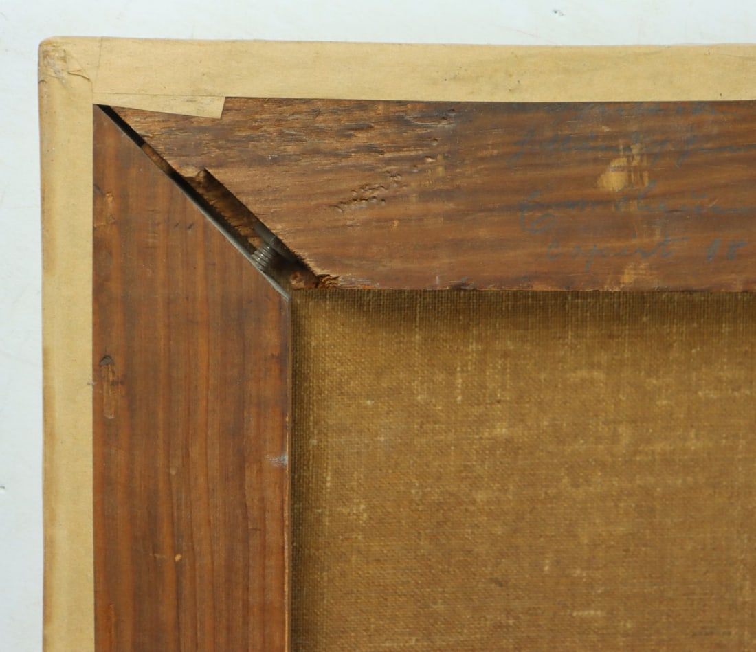 Antique 19C European oil painting - 12