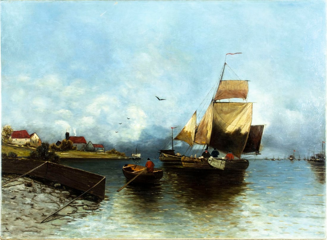 Antique 19C European oil painting - 3