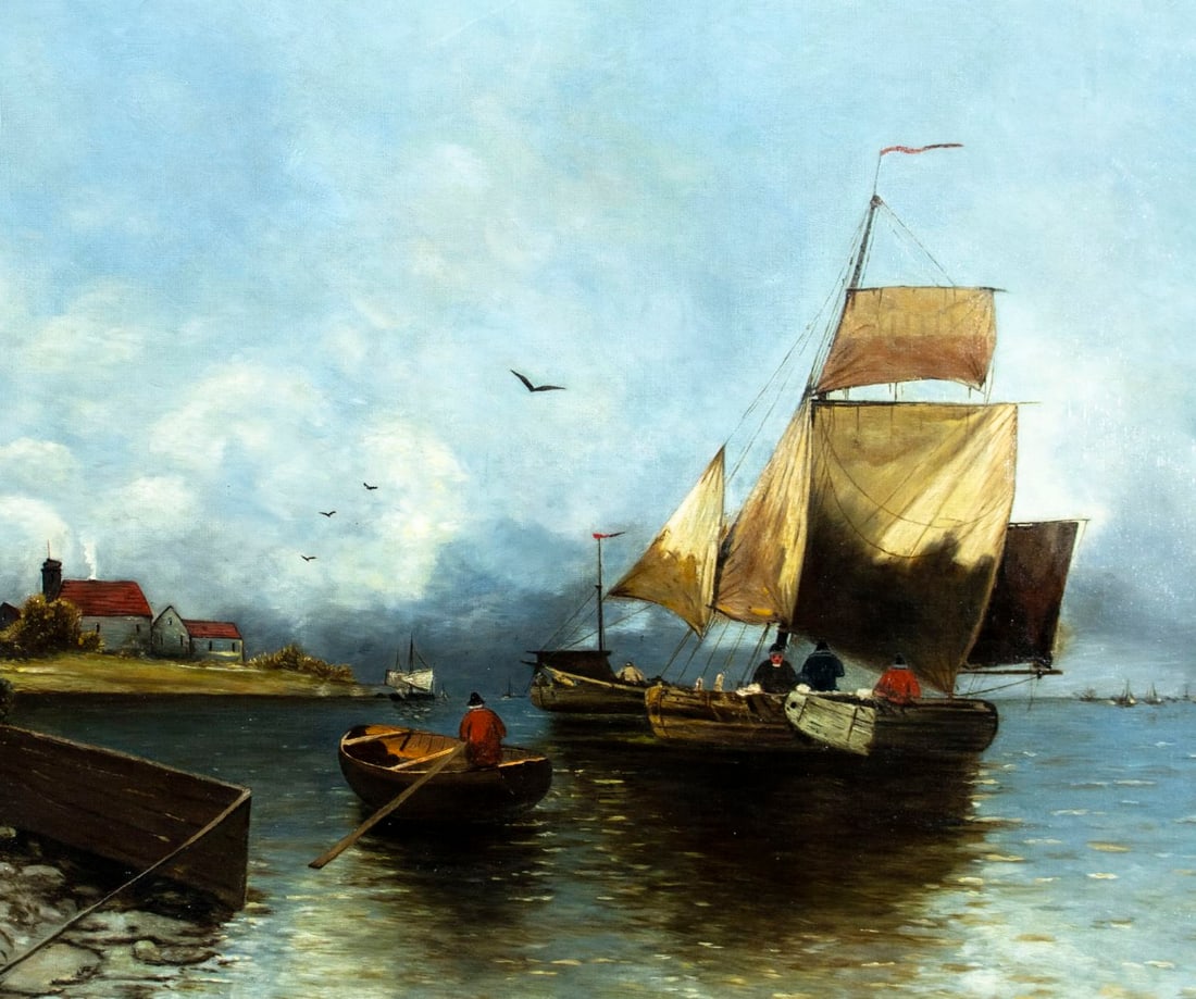 Antique 19C European oil painting - 5