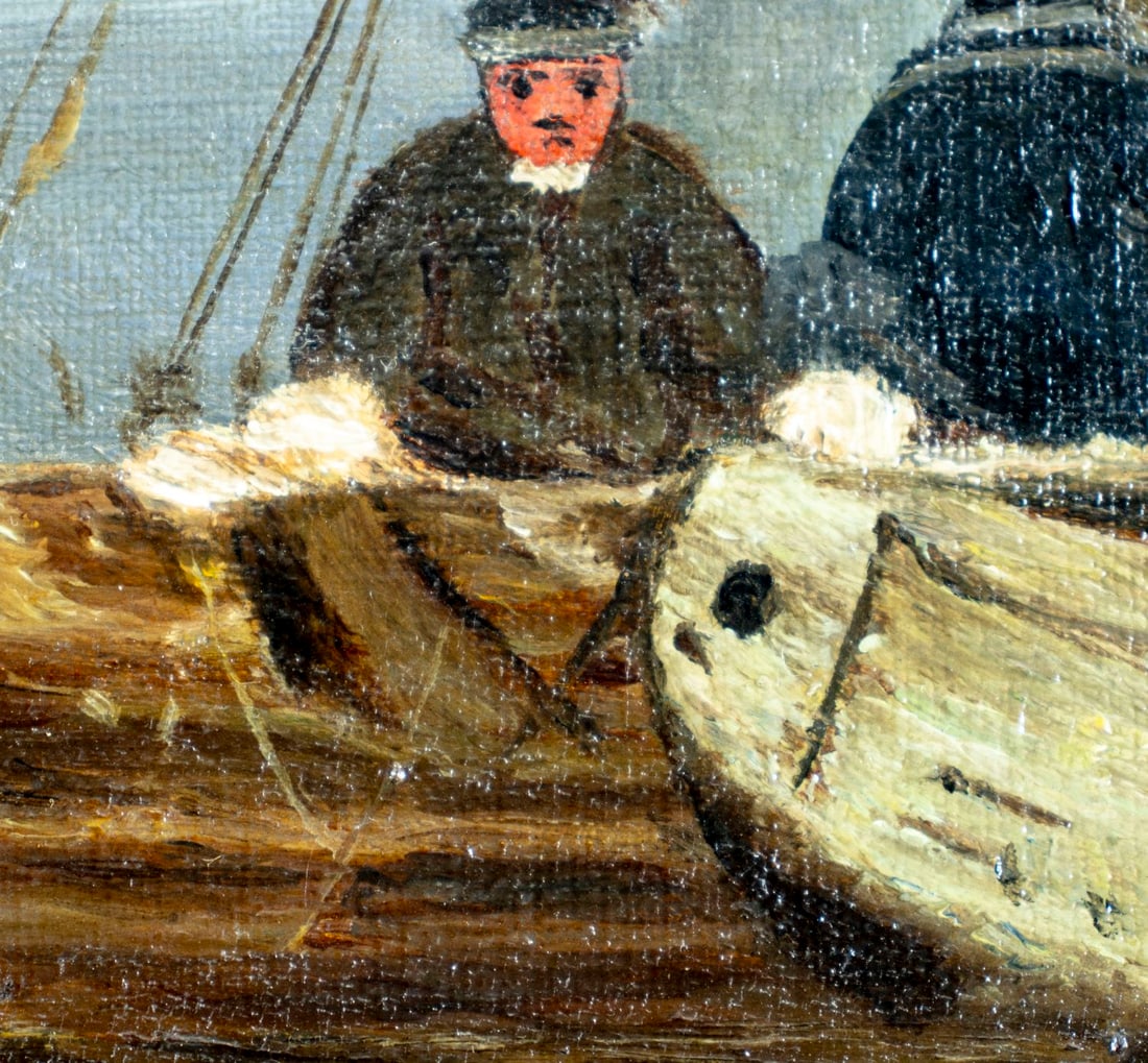 Antique 19C European oil painting - 8