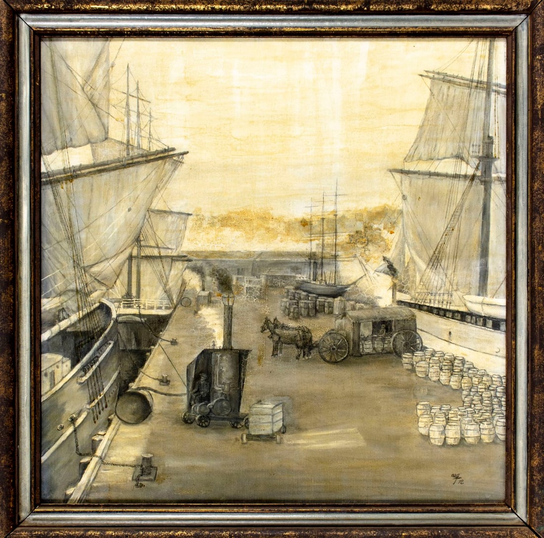 Vintage 20C American oil painting signed - 3