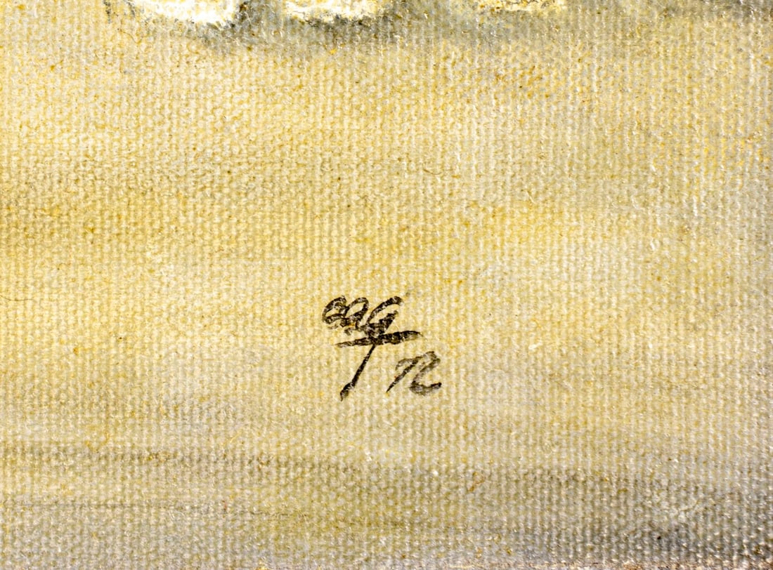 Vintage 20C American oil painting signed - 4