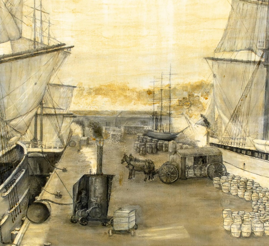 Vintage 20C American oil painting signed - 5