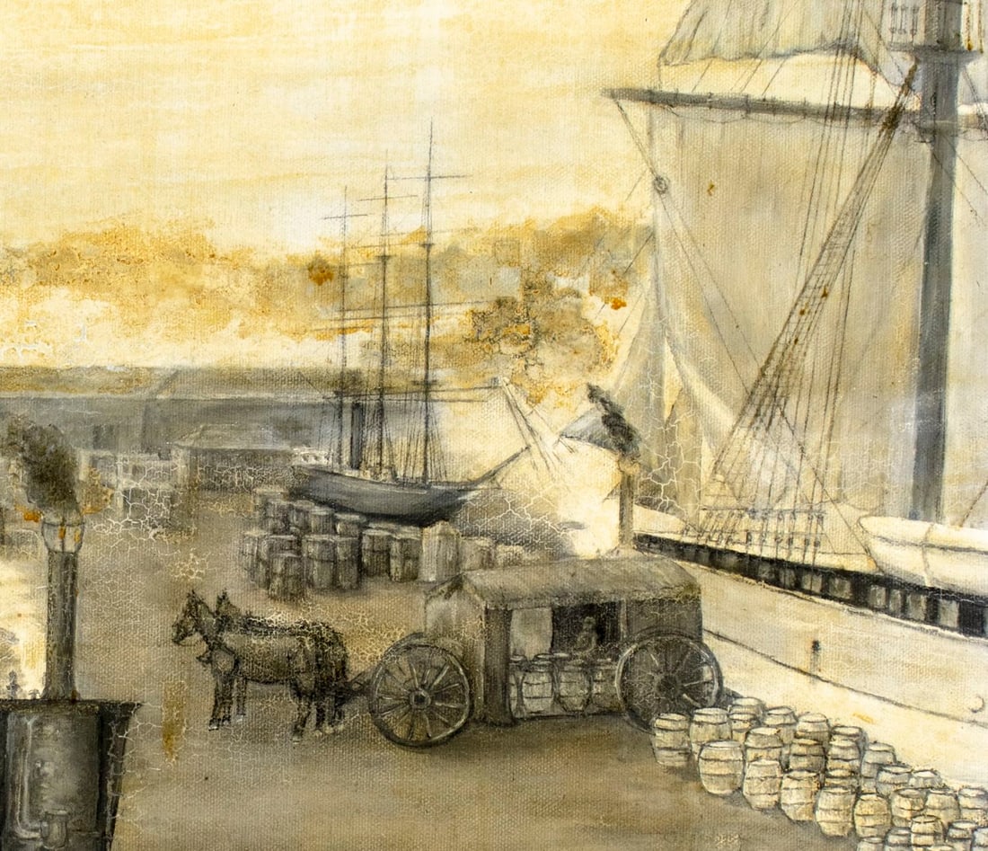 Vintage 20C American oil painting signed - 6