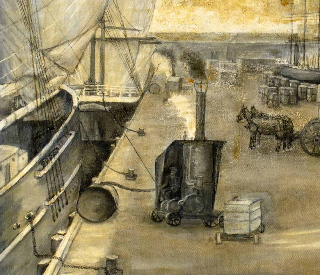 Vintage 20C American oil painting signed - 7