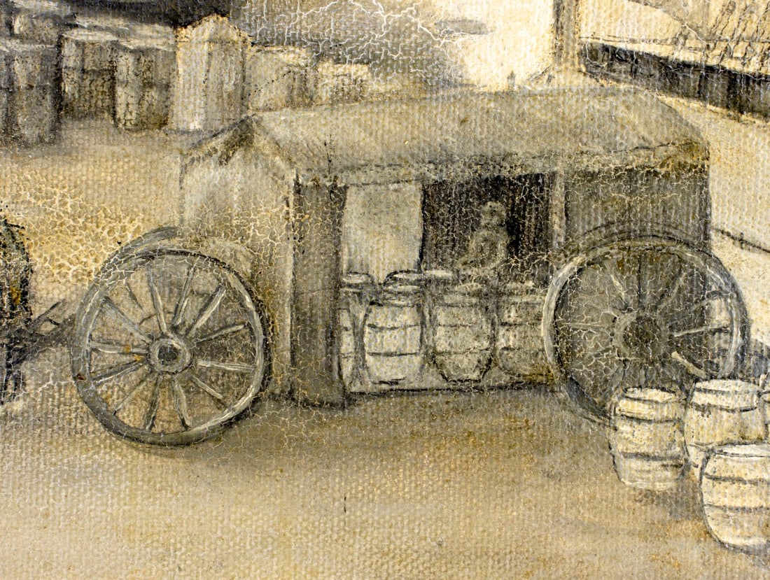 Vintage 20C American oil painting signed - 8