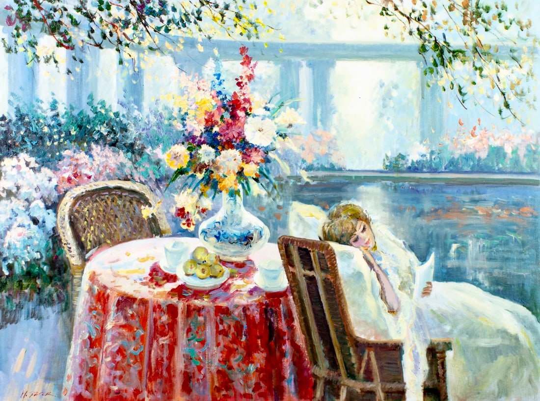 Peter Ho (US,b 1953) oil painting (1 of 13)