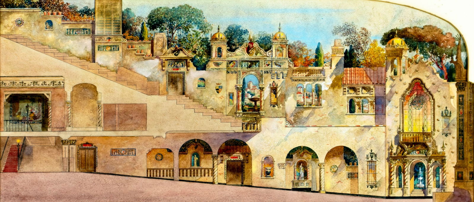 Antique early 20C American watercolor painting (1 of 11)