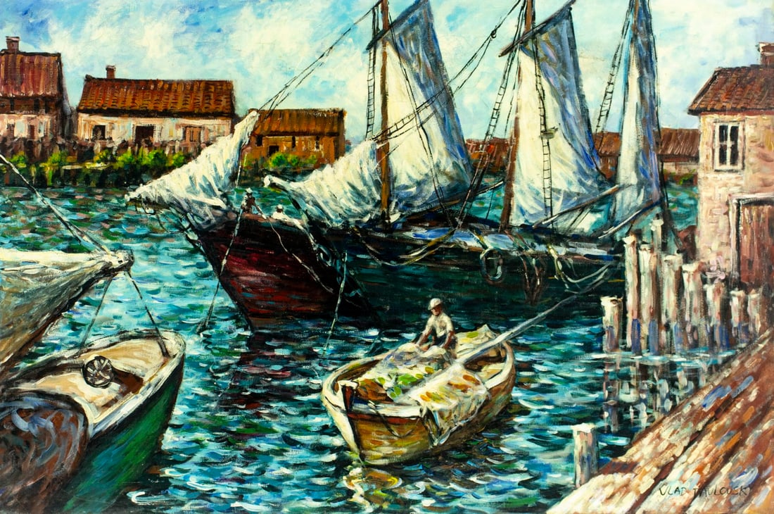 ATTR Vladimir Pavlosky (MA,Ukraine,Russia,1884-1944) oil painting (1 of 12)