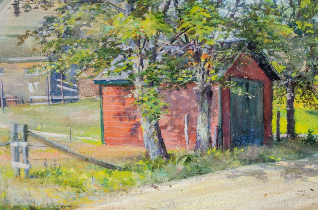 Richard Chase (CA,MA,1919-2007) watercolor painting - 4