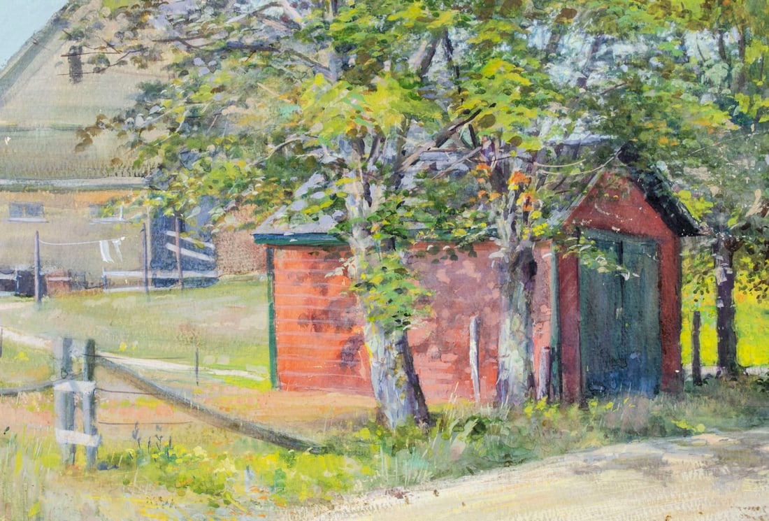 Richard Chase (CA,MA,1919-2007) watercolor painting - 6