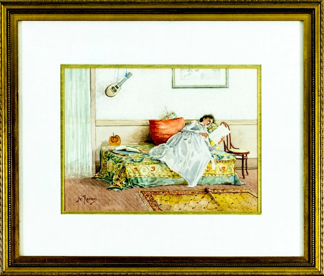 Nairne Rawson (NY,1848-?) watercolor painting antique - 3