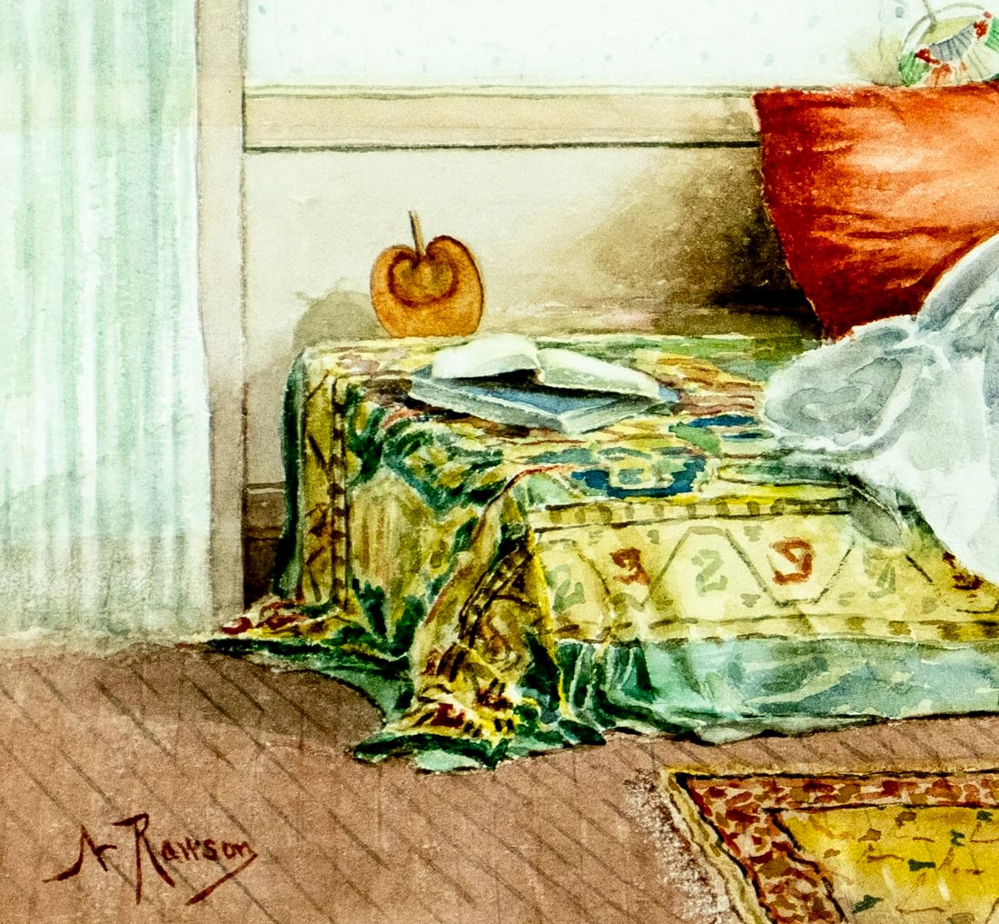 Nairne Rawson (NY,1848-?) watercolor painting antique - 6