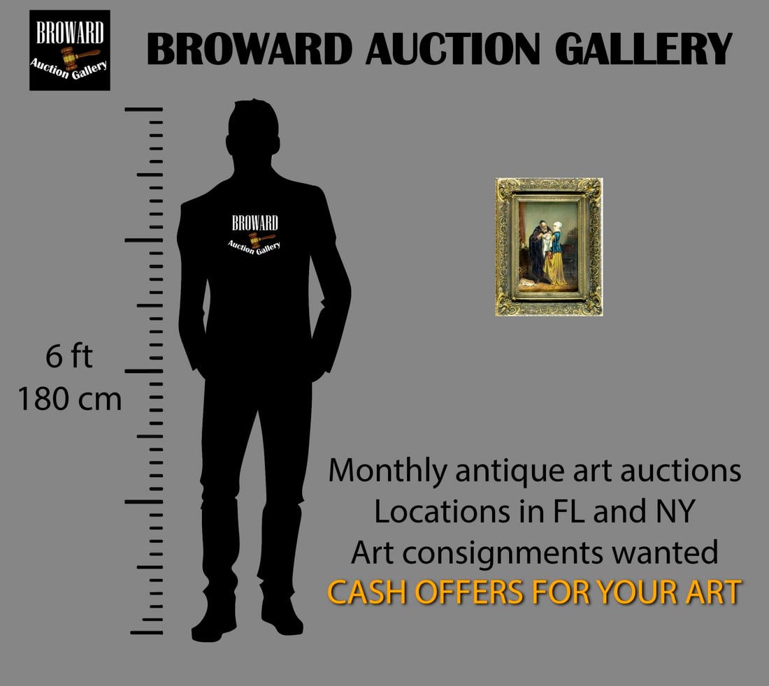 Antique 19C German oil painting - 2