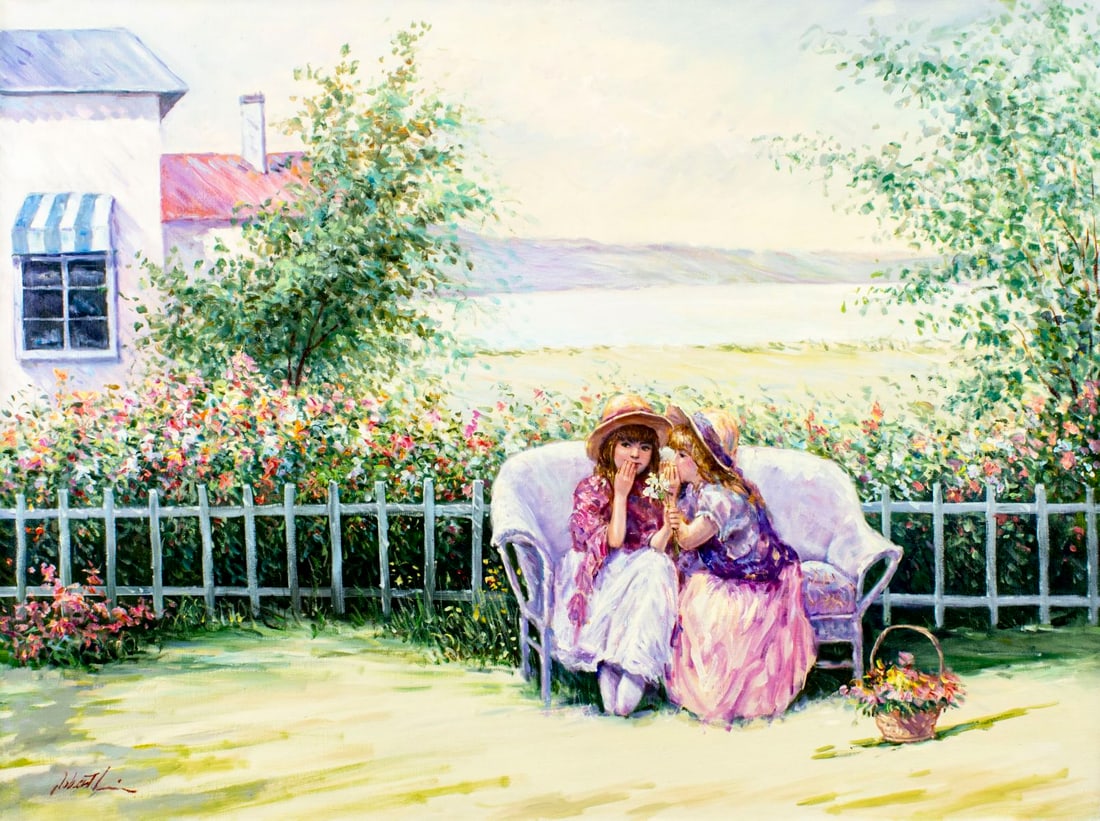 Robert Lui (Vietnam,NY,b 1951) oil painting (1 of 13)