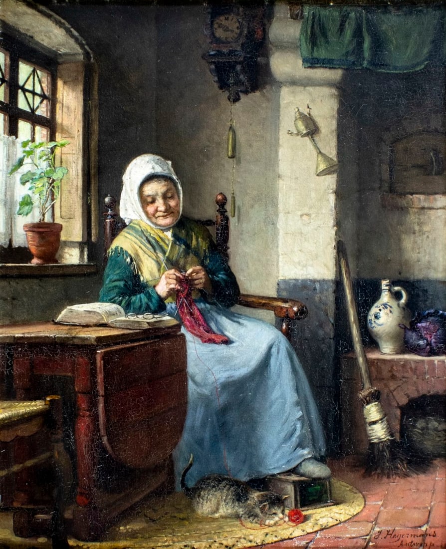 Jean Arnould Heyermans (Belgium,1837-1892) oil painting antique (1 of 14)