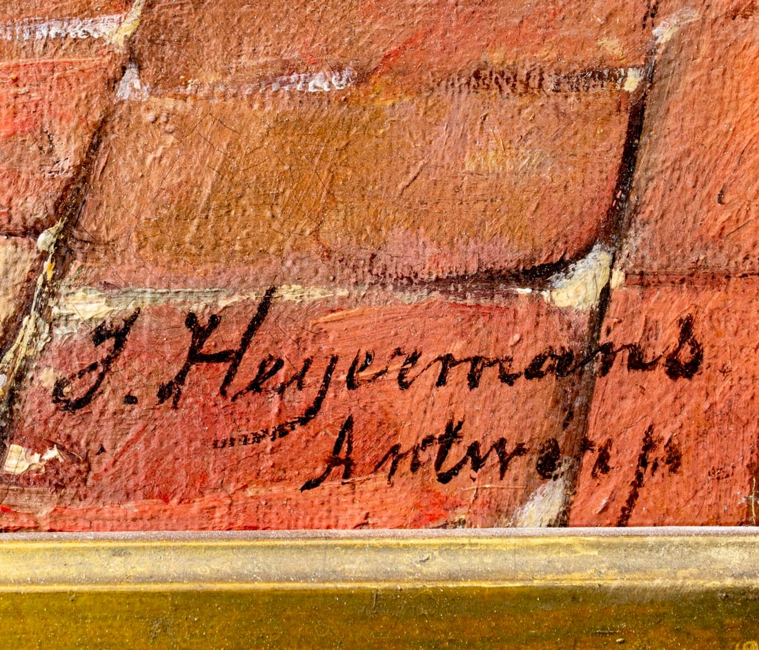 Jean Arnould Heyermans (Belgium,1837-1892) oil painting antique - 4