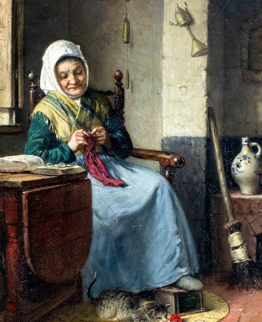 Jean Arnould Heyermans (Belgium,1837-1892) oil painting antique - 5