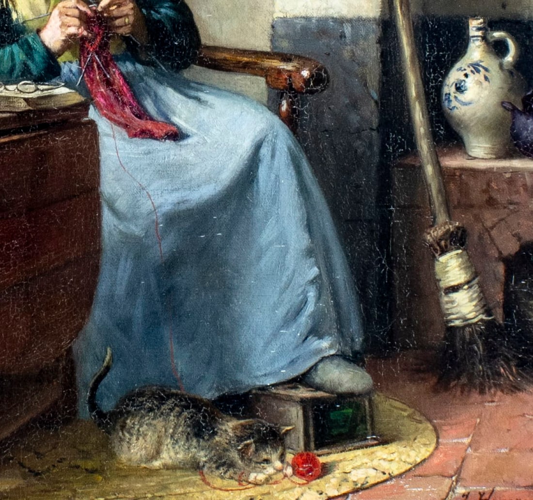 Jean Arnould Heyermans (Belgium,1837-1892) oil painting antique - 6