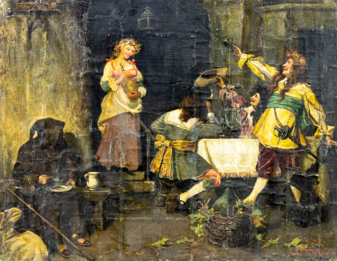 Singer (Europe,19C) oil painting antique (1 of 12)