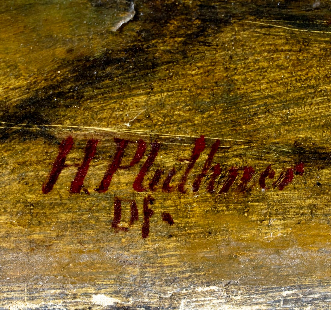 Hermann Plathner (German,1831-1902) oil painting antique - 4