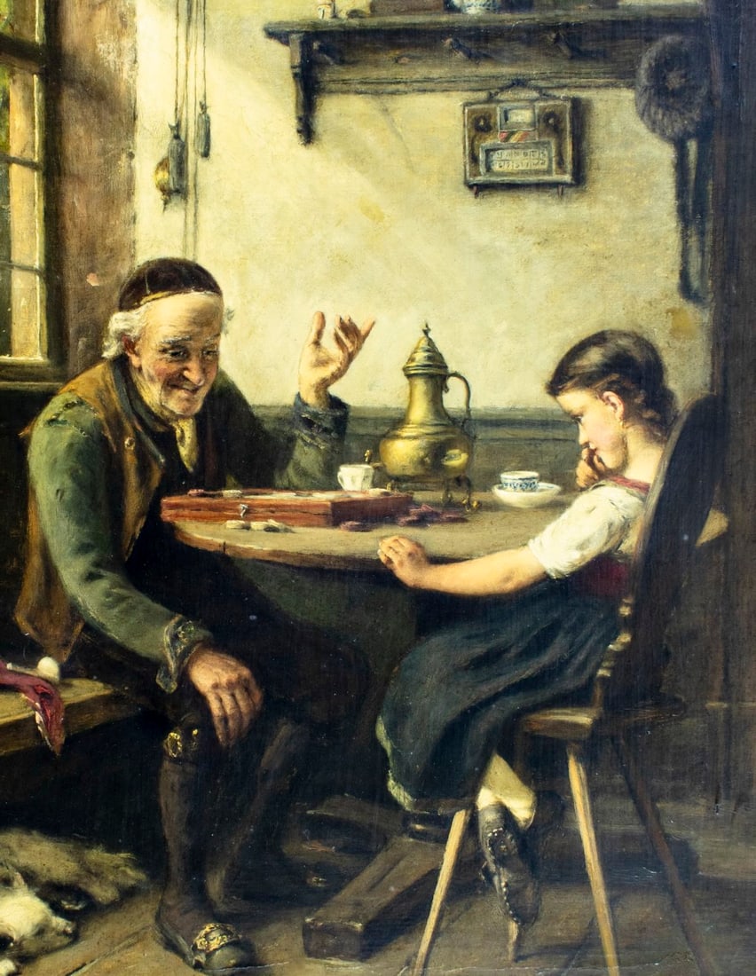 Hermann Plathner (German,1831-1902) oil painting antique - 5