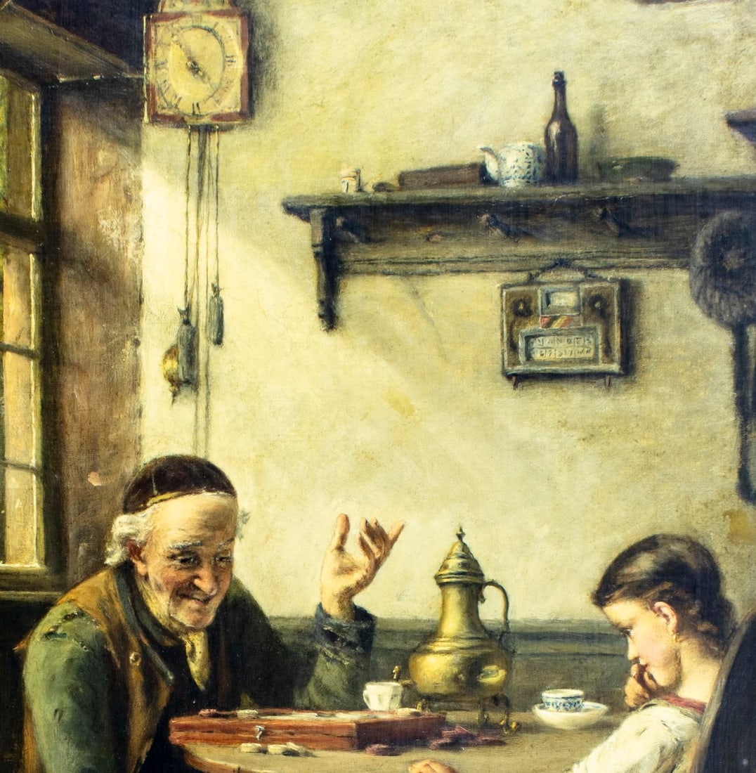 Hermann Plathner (German,1831-1902) oil painting antique - 6