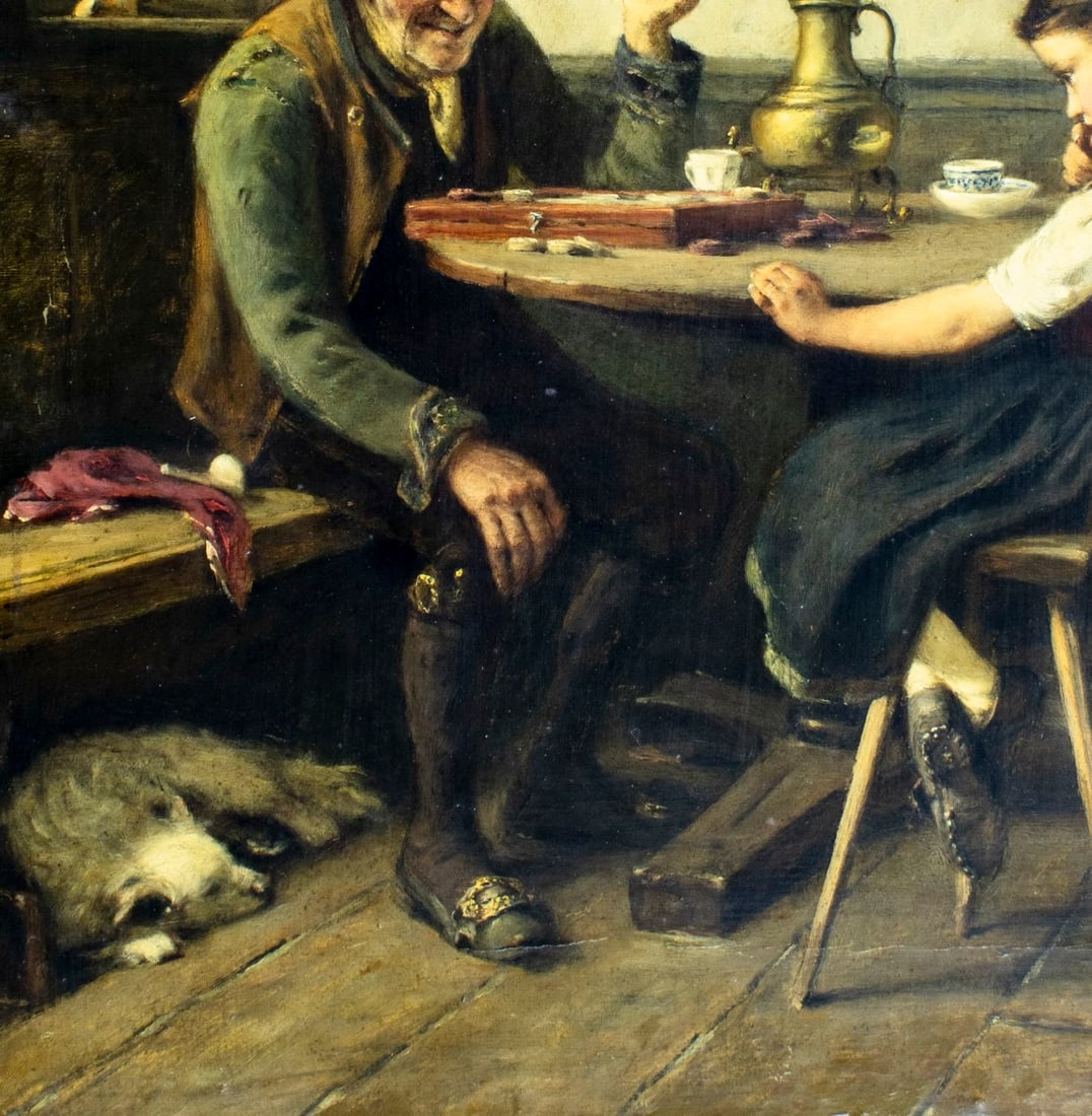 Hermann Plathner (German,1831-1902) oil painting antique - 7