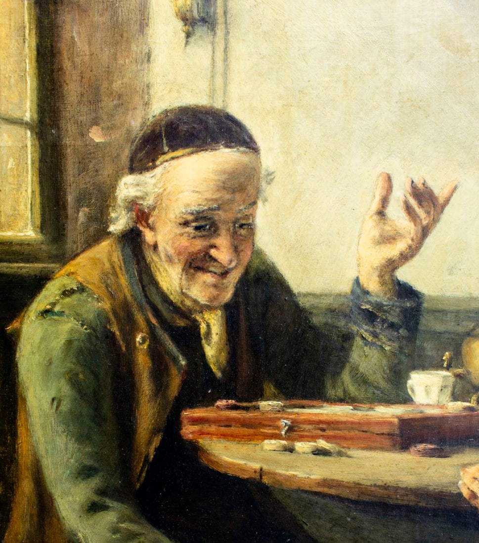 Hermann Plathner (German,1831-1902) oil painting antique - 8